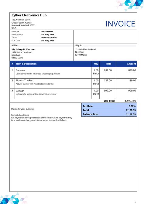 Access Invoice Template invoice example