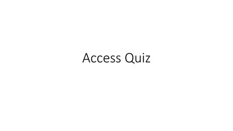 Access Quiz Answer Key