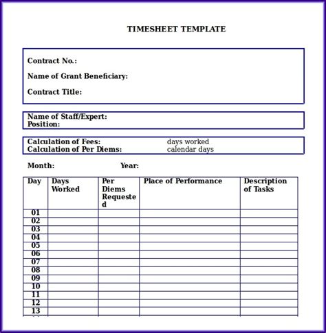 Access Timesheet Template Templates2 Resume Examples