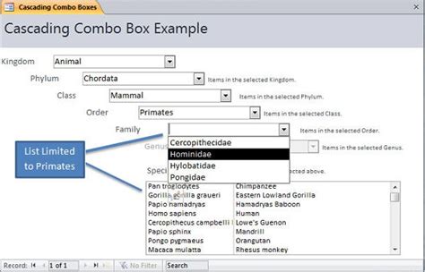 Access combo box properties.  In this way, the combo box control combines the features of...