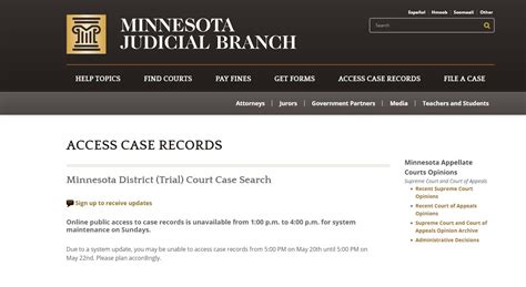 To access court records on Case.net, go to the Missouri Judiciary home page, and click the corresponding link on the right-hand side of the page. Once open, choose a search method, such as Litigant Name Search or Case Number Search.
