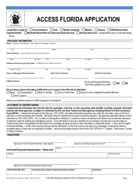 Access florida application form pdf. Please enter any combination of the below fields. Reset Search Florida Department of Children and Families forms by Form Number, Form Title, Form Category, or any combination of these. Some forms require Adobe Acrobat Reader, Microsoft Word, or Microsoft Excel to open, fill in and/or print. 