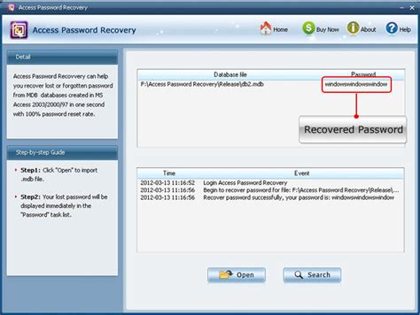 Access mdb password recovery - Stack Overflow