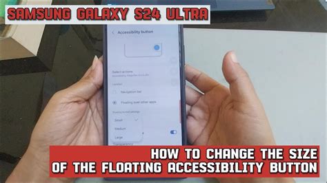 Accessibility button location.  To change the size of the buttons: Select...