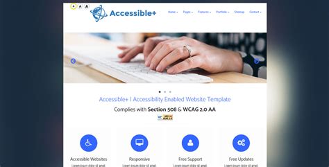 Accessible+ Website Template Home