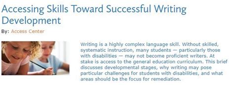 Accessing Skills Toward Successful Writing Development