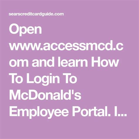 Accessmcd mcd. McDonald's Corporate. Employees, Consultants and Suppliers. Forgot username? Remember me. Forgot password? Login Federated Partners Login. By logging in, I agree to the Security Notice. ×. For security purposes, we recommend you do not check the "Remember me" option when logging in from shared device. ... 