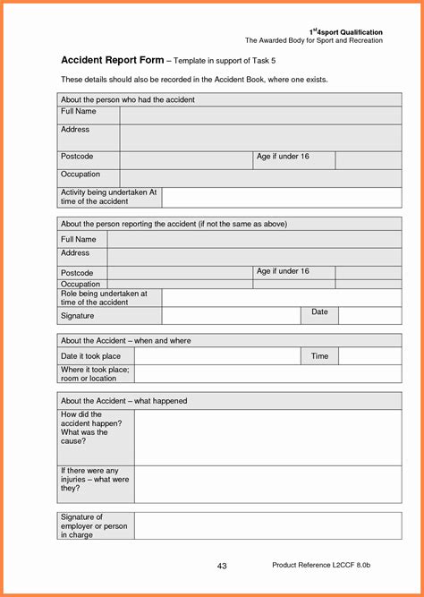 Accident And Incident Report Form Template