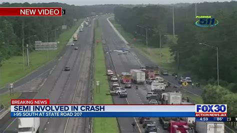 Accident on 95 today jacksonville fl. Five separate crashes on Interstate 95 early Thursday morning have killed at least three people and kept the highway shut down for hours. The Florida Highway Patrol reported the first crashes ... 