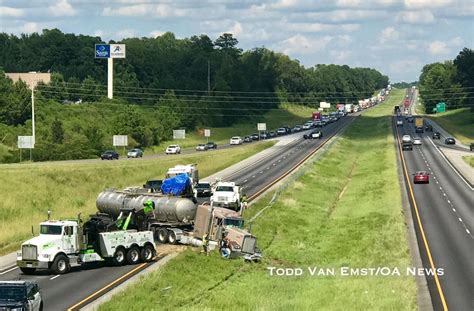 Accident on i-85 near opelika today. LOWELL, N.C. — A tractor-trailer crash on in Lowell, North Carolina left a sea of beer sprawling over Interstate 85 South Thursday morning. 