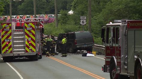 0:03. 0:56. WEST BARNSTABLE — Five people were taken to Cape Cod Hospital after a four-vehicle crash on Route 6 eastbound in West Barnstable on Wednesday morning. State police received a call at ...