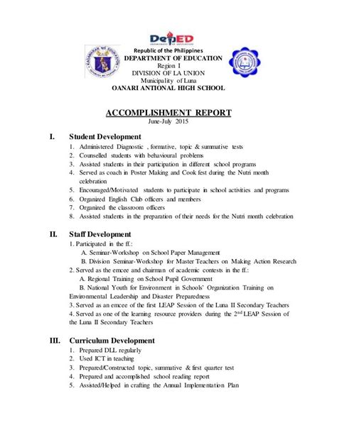 Accomplishment Report CARE Year 4 2017 18 LETTER 1