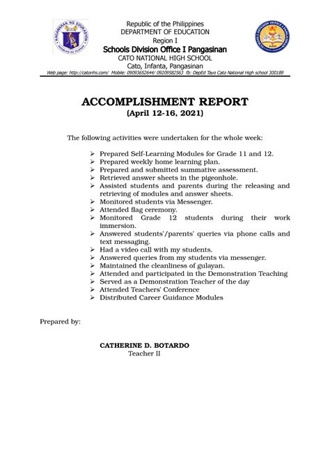 Accomplishment Report Individual docx