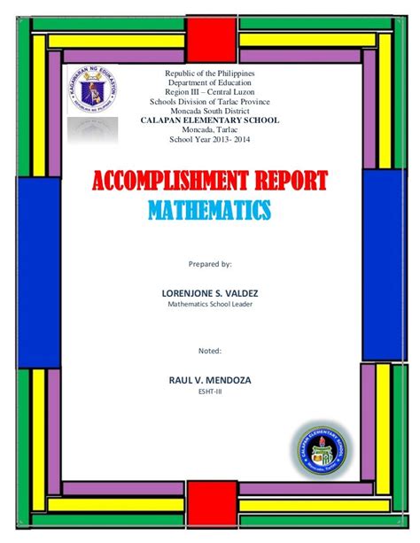 Accomplishment Report Math