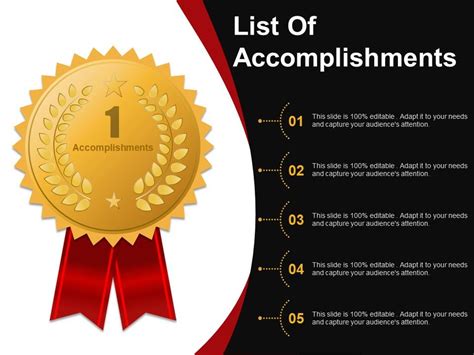 Accomplishments List Powerpoint Presentation Template