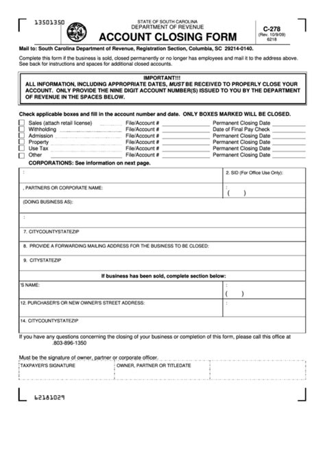 Account Closure Form