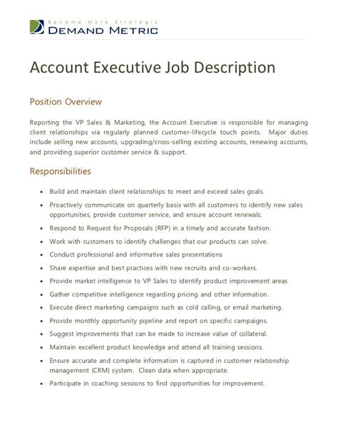 Account Executive Job Description LinkedIn