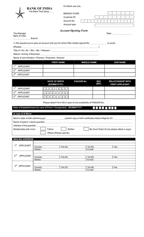 Account Opening Form Residents pdf
