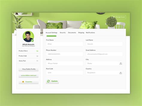 Account Settings Page Design