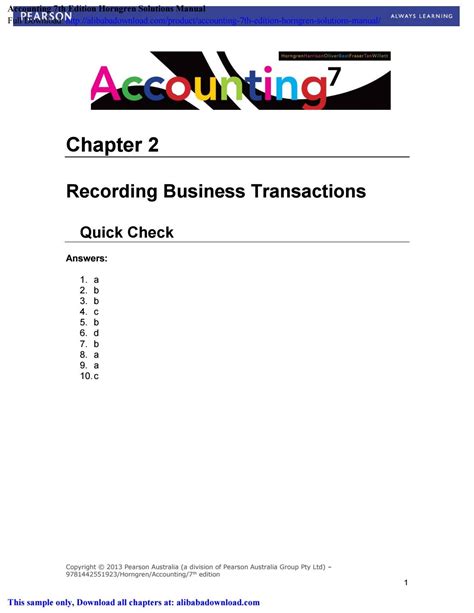 Accounting 7th Edition Horngren Solutions Manual - Issuu