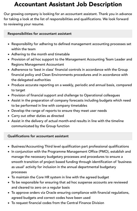 Accounting Assistant Job Description - Betterteam