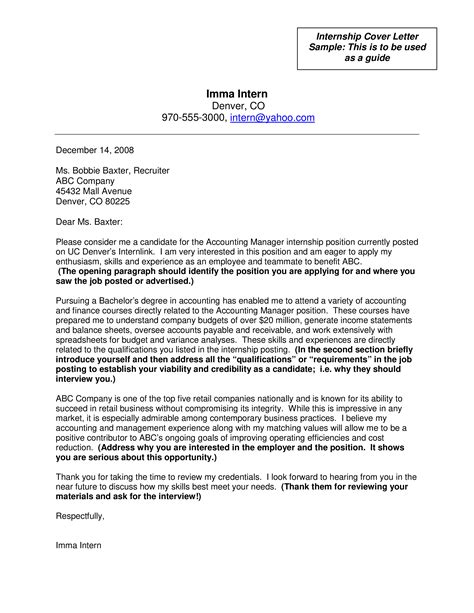 Accounting Internship Job Application Letter How to write an