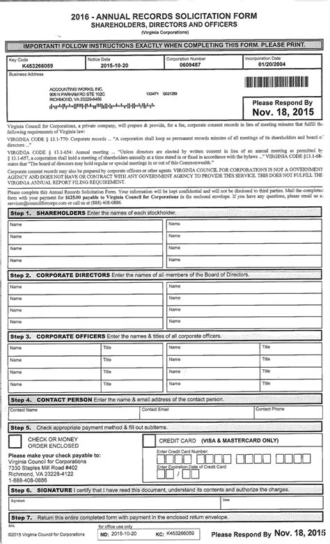 Accounting Works Solutions NOTICE Not Official Government Form