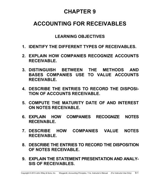 659. 35K views 2 years ago. In this video, I walk you through Chapter 9: Receivables. I cover content including notes receivable and discounted notes, bad debt …. 