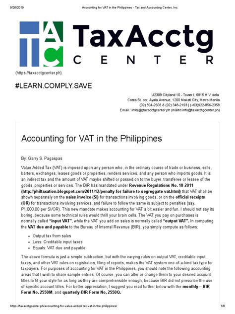 Accounting for VAT in the Philippines - Tax and Accounting …