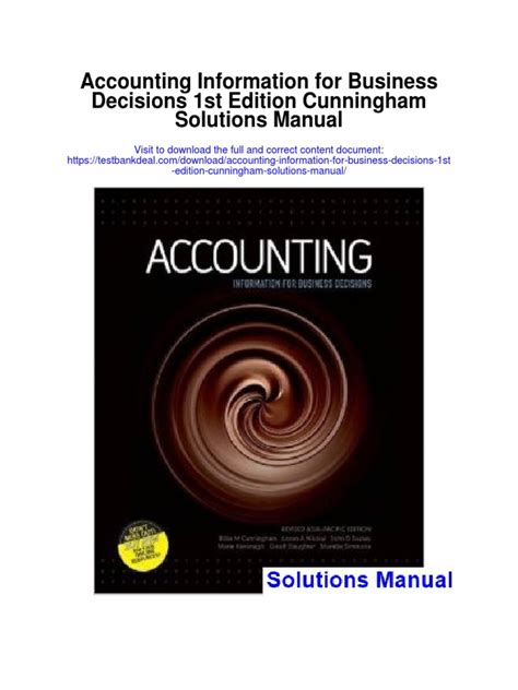 Accounting information for business decisions solutions manual. - B w 805 manuale delle parti di ricambio per matrici.