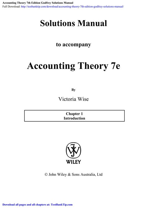 Accounting theory 7th edition godfrey solution manual. - Lettre de candidature et motivation (poche).