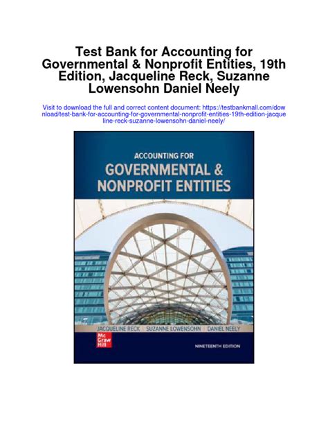 Download Accounting For Governmental  Nonprofit Entities By Jacqueline L Reck