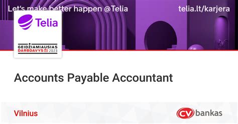 Accounts Payable Accountant Vilnius, Telia CVbankas.lt