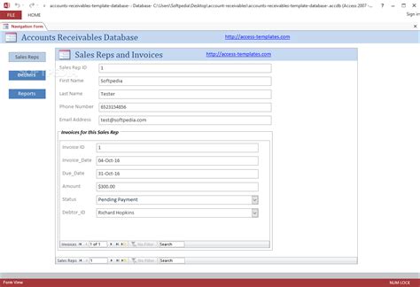 Accounts Receivable Software for Small Business in Access Database