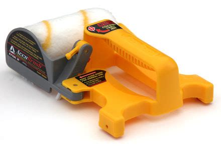 The Accubrush is a patented roller, brush and shield that lets you cut in and paint with one tool. There is a tiny, fine line brush that fits neatly behind the roller. This brush spreads the paint to the areas where the roller cannot reach, like to the edge of the wall. Thanks to the shield, paint can’t spread onto the trim.. 