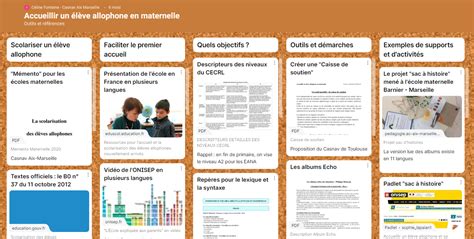 Accueillir un élève allophone en maternelle - Padlet