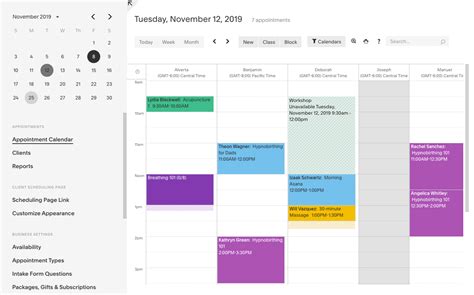 Accuity scheduling. Schedule your way with flexible availability tools. Limit when clients book and cancel appointments. Prevent appointment overload by setting a maximum daily appointment limit. Schedule different types of appointments within specific time slots. Create recurring appointments. Offer virtual appointments. Easy multi-location … 