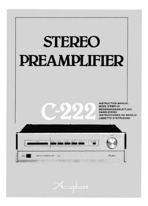 Accuphase c 222 stereo preamplifier owner manual. - The smart guide to fighting infections smart guides.