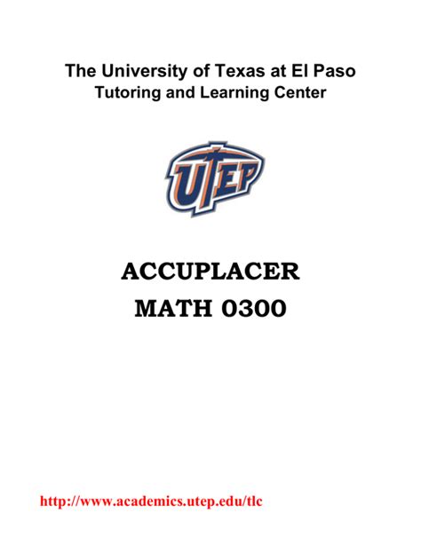 Accuplacer ESL - University of Texas at El Paso