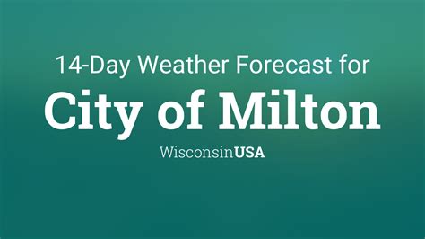Point Forecast: Milton WI. 42.78°N 88.97°W (Elev. 863 ft) Last Update: 1:30 pm CDT Jun 9, 2023. Forecast Valid: 1pm CDT Jun 9, 2023-6pm CDT Jun 15, 2023. Forecast Discussion.. 