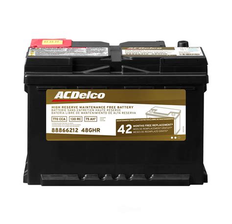 Acdelco Gold 48ghr - Group Size (BCI): 24; Cold Cranking Amps (CCA)