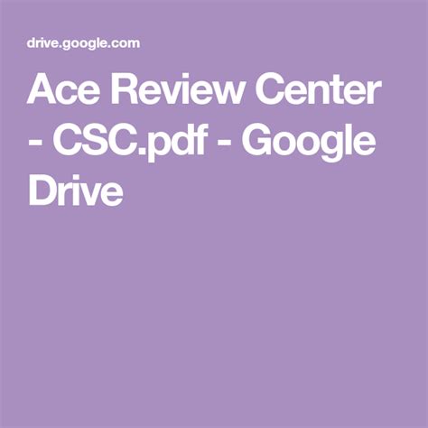 Ace Review Center CSC pdf