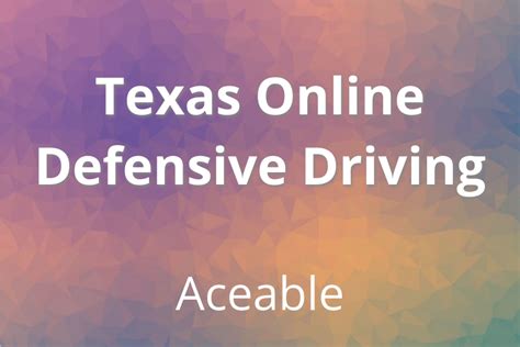 Aceable defensive driving texas. Aceable defensive driving coupon, promo codes Texas, California course drivers Ed discount offer real estate, Aceable agent. March 2024, Florida, Georgia, Ohio. Use Coupon Save Money ... so use a aceable defensive driving coupon code and get an incredible discount. Aceable provides fantastic offers for all Aceable users. You get 20% off with ... 