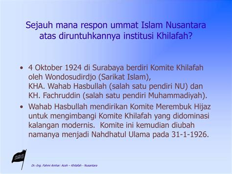 Aceh Nusantara and the Islamic Khilafah Part 3 End