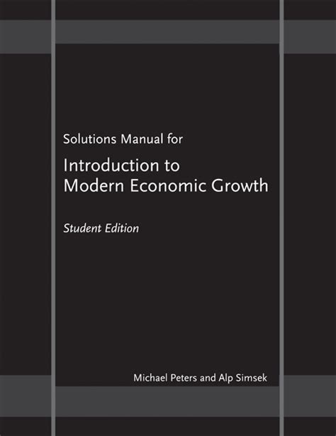 Acemoglu introduction to modern economic growth solutions manual. - Notstand in den letzten jahren von weimar.
