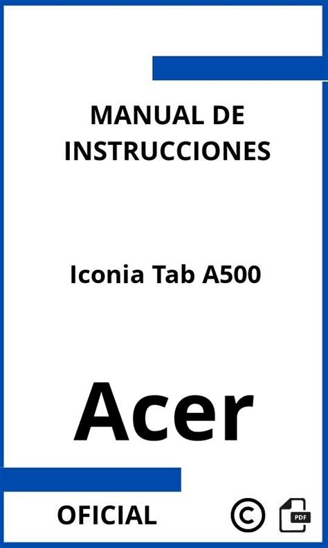 Acer iconia tab a500 manual de usuario. - Shibaura ford 1520 tractor parts manual.