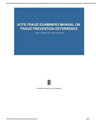 Acfe fraud examiners manual on fraud prevention deterrence. - Communicating for results a canadian students guide 2nd edition book.