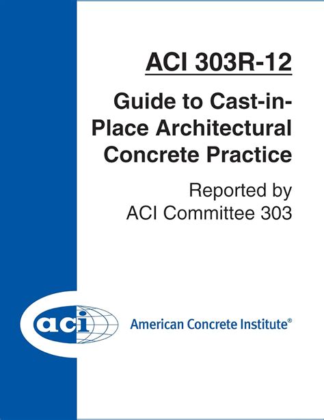 Aci 303r 12 guide to cast in place architectural concrete. - Kubota b6000 traktor service reparatur werkstatthandbuch.