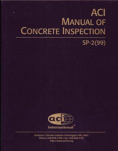 Aci manual of concrete inspection sp2. - Anytime math 1st grade volume 1 spiral teacher manual.