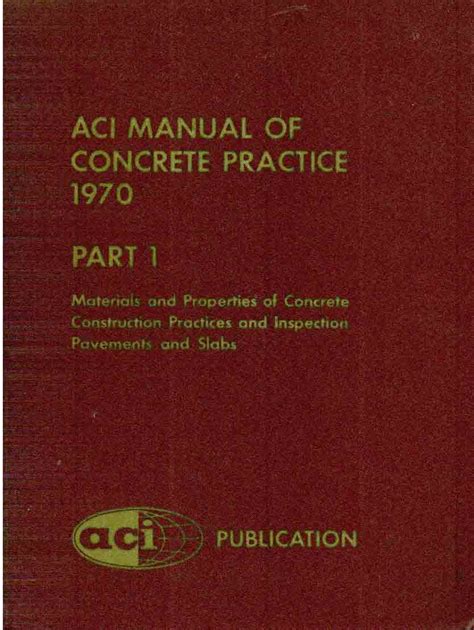 Aci manual of concrete practice 1. - 07 isuzu npr instrument panel manual.